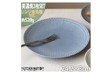 【美濃焼】 さざなみ 24丸皿 ブルーグレー 2枚セット 瑞浪市 / 小田陶器 JS企画 皿 お皿 プレート 食器 [AZAZ069]