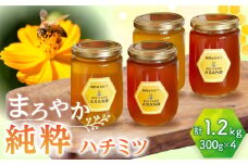 純粋ハチミツ 4種セット (アカシア 山桜 ソヨゴ 野山の花 300g×各1) 瑞浪市 / honey shop Bee farm asano 蜂蜜 はちみつ [AZBT015]