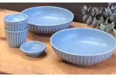 【美濃焼/みずなみ焼】 しのぎ マルチボウルL マルチカップ 豆皿 各2個セット ブルーグレー 瑞浪市 / 山喜製陶 食器 鉢 プレート [AZCP035]