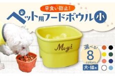 【美濃焼】 名入れ / 色が選べる 陶器製ペット用フードボウル ゴールド 早食い防止 高台 小 pet132 瑞浪市 / ながしまプランニングオフィス エサ入れ 餌皿 犬 猫 [AZBM155]