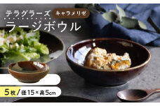 【美濃焼】 テラグラーズ ラージボウル キャラメリゼ 5客揃 瑞浪市 / アワサカ 食器 鉢 ボウル [AZAD004]