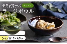 【美濃焼】 テラグラーズ ラージボウル オリビエ 5客揃 瑞浪市 / アワサカ 食器 鉢 ボウル [AZAD005]