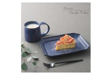 【美濃焼】 恩田陽子 カフェオレマグカップ 隅切長角皿 L 各1枚セット パープル 瑞浪市 / JS企画 マグカップ 皿 プレート セット [AZAZ041]
