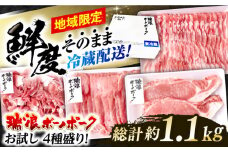 ※冷蔵配送/地域限定※ 岐阜県産 豚 瑞浪ボーノポーク お試し 4種盛り 1150g (ロースしゃぶしゃぶ・ローステキカツ・バラスライス・小間切) 瑞浪市 / きなぁた瑞浪 [AZCI016]