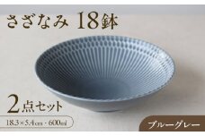 【美濃焼】 さざなみ 18鉢 ブルーグレー 2枚セット 瑞浪市 / JS企画 皿 お皿 プレート 食器 [AZAZ072]