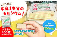 カルシウム ウエハース バニラ味 400枚 (1袋40枚入り×10袋) 瑞浪市 / 中新製菓 お菓子 おやつ 大容量 [AZBN001]