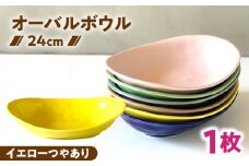 【美濃焼】 カレー皿 ＆ パスタ皿 24cm 1枚 イエローつやあり / 窯元ロングアイランド [AZCU072]