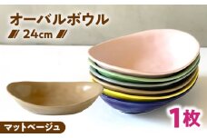 【美濃焼】 カレー皿 ＆ パスタ皿 24cm 1枚 マットベージュ / 窯元ロングアイランド [AZCU076]