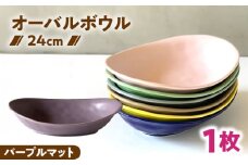 【美濃焼】 カレー皿 ＆ パスタ皿 24cm 1枚 パープルマット / 窯元ロングアイランド [AZCU083]
