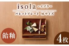 【美濃焼】 グッドデザイン賞受賞 miyama. 箸置き付仕切り皿 isola(イゾラ) パレットプレートM 飴釉 4枚 瑞浪市 / ミヤマプランニング [AZCM097]