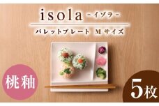 【美濃焼】 グッドデザイン賞受賞 miyama. 箸置き付仕切り皿 isola(イゾラ) パレットプレートM 桃釉 5枚 瑞浪市 / ミヤマプランニング [AZCM098]