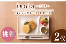 【美濃焼】 グッドデザイン賞受賞 miyama. 箸置き付仕切り皿 isola(イゾラ) パレットプレートL 桃釉 2枚 瑞浪市 / ミヤマプランニング [AZCM105]