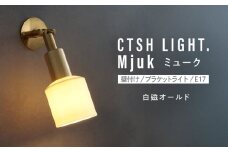CTSH LIGHT. Mjuk ミューク ＜白磁オールド E17＞ 壁付け ブラケットライト 瑞浪市 / ジオニック 照明器具 ソケット 真鍮 ゴールド [AZBQ134]
