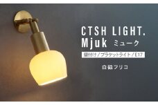 CTSH LIGHT. Mjuk ミューク ＜白磁フリコ E17＞ 壁付け ブラケットライト 瑞浪市 / ジオニック 照明器具 ソケット 真鍮 ゴールド [AZBQ135]