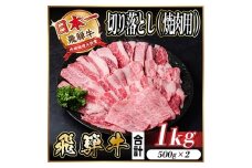 レビューキャンペーン実施中!飛騨牛　厳選切り落とし(焼肉・BBQ用)1kg　A4～A5　訳あり【1487351】