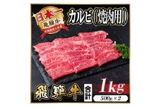レビューキャンペーン実施中!飛騨牛　厳選カルビ(焼肉・BBQ用)1kg　A4～A5等級　小分け【1487353】