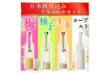 日本酒仕込みリキュールセット　500ml×4種(梅・柚子・生姜・ヨーグルト)　セット【1497275】