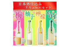 日本酒仕込みリキュールセットC　500ml×4種 (梅酒・柚子・レモン・かぼす)【1535748】