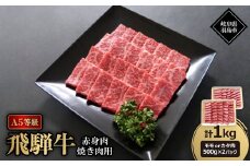 A5等級飛騨牛:赤身肉焼き肉用約1kg　モモ又はカタ肉【1539413】