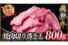 飛騨牛 焼肉切り落とし 約800g(約400g×2)タレ付き 訳あり＜冷蔵便＞A4～A5等級黒毛和牛【1543571】