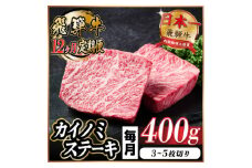 ＜毎月定期便＞飛騨牛 カイノミステーキ定期便 毎月400g＜冷蔵便＞A4～A5 厳選希少部位全12回【4055994】