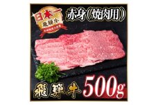 レビューキャンペーン実施中!飛騨牛　厳選赤身(焼肉・BBQ用)500g　A4～A5等級＜冷凍便＞【1543752】