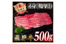 レビューキャンペーン実施中!飛騨牛　厳選赤身(焼肉・BBQ用)500g　A4～A5等級＜冷凍便＞【1543752】