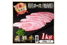 レビューキャンペーン実施中!飛騨牛　特上ロース(焼肉・BBQ用)1kg　A5等級　黒毛和牛　小分け【1543793】