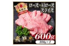 レビューキャンペーン実施中!飛騨牛　厳選ロース・肩ローススライス　600g A4～A5等級 黒毛和牛【1543804】