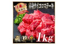 レビューキャンペーン実施中!飛騨牛 赤身サイコロステーキ 1kg【1544572】