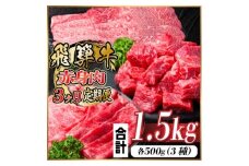 レビューキャンペーン実施中!＜毎月定期便＞飛騨牛 赤身肉定期便 計1.5kg全3回【4059528】