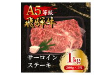 飛騨牛5等級 サーロインステーキ1kg(200g×5枚)　FTA266【1578231】