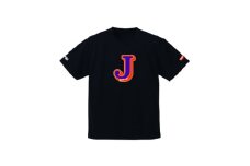 JTTA公認　卓球ユニフォーム＜男女兼用(ドライ):XLサイズ＞アルファベット　J　ブラック【1589236】