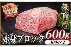 飛騨牛 赤身ブロック 約600g＜冷蔵便＞(タレ付き)A4～A5等級 黒毛和牛 訳あり【1643815】