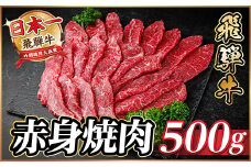 飛騨牛 赤身(焼肉・BBQ用) 約500g＜冷蔵便＞A4～A5等級 黒毛和牛【1646144】