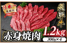 飛騨牛 赤身(焼肉・BBQ用) 約1.2kg(約300g×4)＜冷蔵便＞A4～A5等級 黒毛和牛【1646184】
