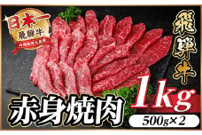 飛騨牛 赤身(焼肉・BBQ用) 約1kg(約500g×2)＜冷蔵便＞A4～A5等級 黒毛和牛【1646172】
