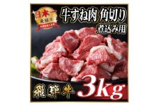 飛騨牛 厳選牛すね肉 角切り 3kg(500g×6)＜冷凍便＞A4～A5等級 煮込み用 訳あり小分け【1650028】