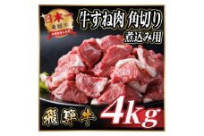 飛騨牛 厳選牛すね肉 角切り 4kg(500g×8)＜冷凍便＞A4～A5等級 煮込み用 訳あり小分け【1650030】