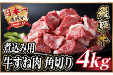 レビューキャンペーン実施中!飛騨牛 厳選牛すね肉 角切り 4kg(500g×8) A4～A5 訳あり【1650030】