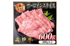 飛騨牛　厳選サーロインスライス　600g(すき焼き・しゃぶしゃぶ用) A4～A5等級 黒毛和牛小分け【1653664】