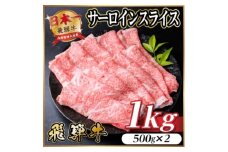 飛騨牛　厳選サーロインスライス　1kg(すき焼き・しゃぶしゃぶ用) A4～A5等級 黒毛和牛【1653667】