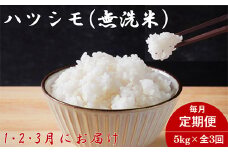 ＜発送月固定定期便＞生産者応援!岐阜県産ハツシモ(無洗米)5kg＜1・2・3月発送＞全3回_ハツシモ はつしも 無洗米 お米 白米 岐阜県産 5kg 定期便 美味しい【4073731】