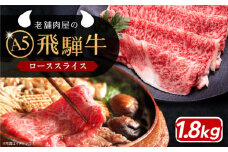 飛騨牛 ローススライス A5ランク 1800g しゃぶしゃぶ・すき焼き 和牛 国産 霜降り 恵那市 / 岩島屋 [AUAJ016]