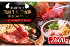飛騨牛ロース1kg カルビ700g 三浦豚ロース900g 豪華3点セット しゃぶしゃぶ・焼肉 和牛 国産 霜降り 恵那市 / 岩島屋 [AUAJ014]