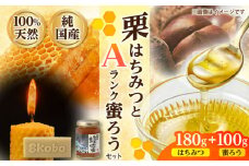 恵那蜂蜜・蜜蝋セット (栗蜂蜜180g×1本、Aランク蜜蝋100g×1枚) 国産 はちみつ 岐阜 恵那市 / はち工房こうけつ [AUDF025]