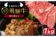 飛騨牛 切り落とし肉 A5ランク 1kg 和牛 国産 霜降り 飛騨牛 切り落とし すき焼き  恵那市 / 岩島屋 [AUAJ015]