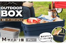 【Mサイズ／グレー】アウトドア 収納ケース DIY風テーブルトップセット / 恵那市 / 東谷株式会社 明智流通センター [AUAD102]