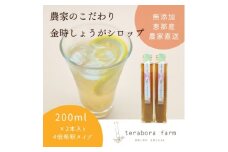 こだわり金時しょうがシロップ 200ml×2本 ギフトセット / しょうが ショウガ 生姜 ジンジャー 生姜シロップ ジンジャーシロップ / 恵那市 / てらぼら農園 [AUDZ001]