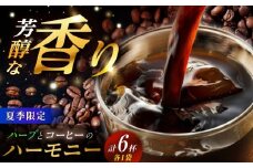 ＼夏季限定アイスコーヒー／ハーブとコーヒーのハーモニー 6種類各1袋 / 珈琲 コーヒー コールドブリュー 水出し アイスコーヒー ハーブ レモン / 恵那市 / コーヒーロースト恵那店 [AUEJ001]